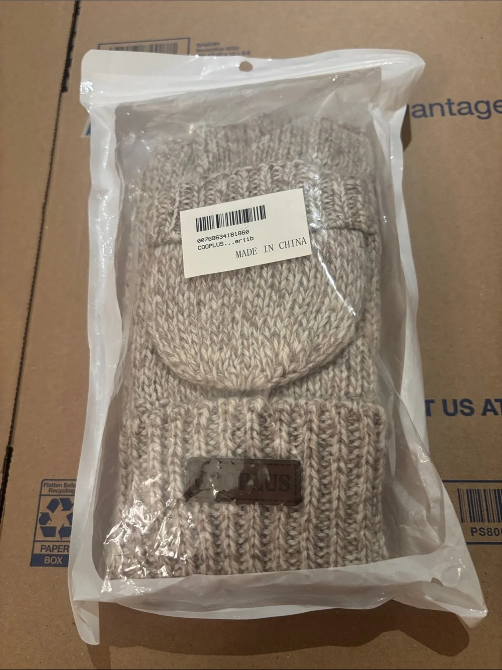 NWT COOPLUS mittens fingerless gloves with hood